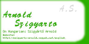 arnold szigyarto business card
