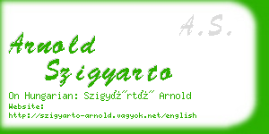 arnold szigyarto business card